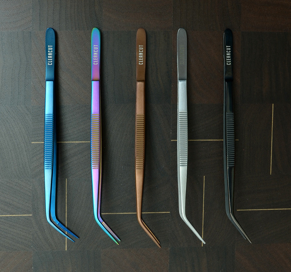 Tweezers micro angled